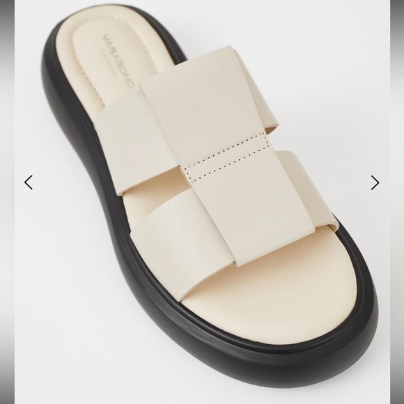 NIB Vagabond Shoemakers Blenda Off White  Cream Slide Sandals Size 10 - Picture 1 of 6